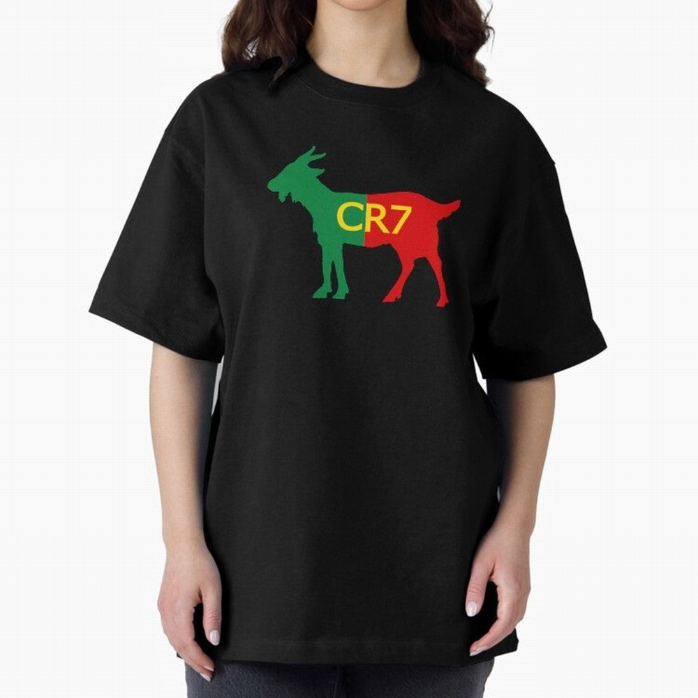 CR7 GOAT Tuga 2 Oversized T-Shirt Show Your Love for Match Day Hype around FIFA World Cup 2026, CR7 and Messi, Argentina, France and Brazil, Football Passion, Legendary Performances, Festival Vibes and Supporter Community; Perfect for Fans,