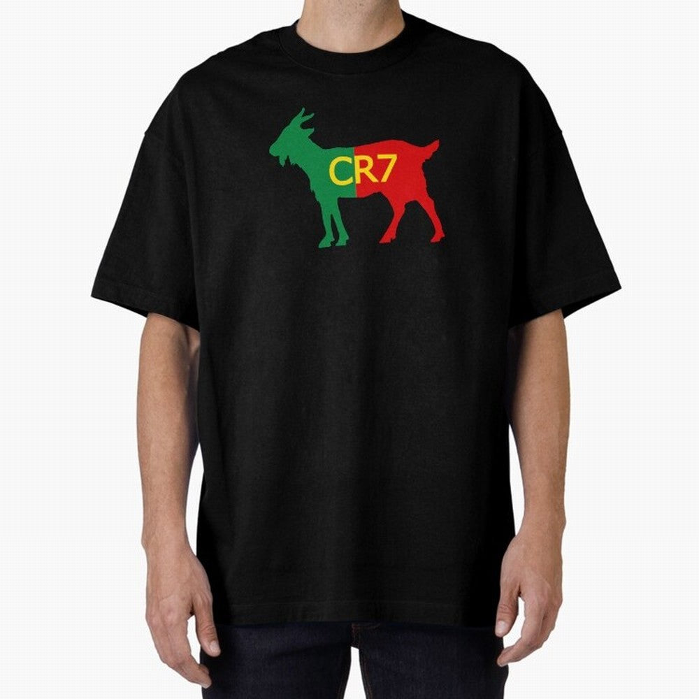 CR7 GOAT Tuga 2 Oversized T-Shirt Show Your Love for Match Day Hype around FIFA World Cup 2026, CR7 and Messi, Argentina, France and Brazil, Football Passion, Legendary Performances, Festival Vibes and Supporter Community; Perfect for Fans,
