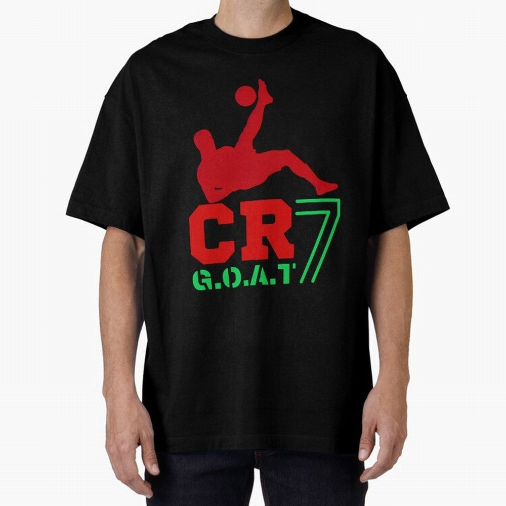 CR7 G.O.A.T Oversized T-Shirt Live the Energy of Match Day Hype around FIFA World Cup 2026 Group Stage, Messi and Cristiano Ronaldo, Argentina, France and Brazil, Fan Favorite Moments, National Team Passion, Big Match Drama and Soccer History; Made