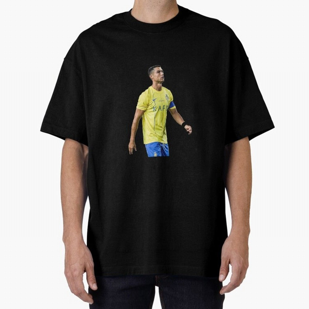 Ronaldo Al Nassar Oversized T-Shirt Honor Football Greatness during FIFA World Cup 2026 Group Stage for Fans of Messi, CR7 and Mbappe and Portugal, Bringing Vintage Soccer Flavor, Modern Football Stars, National Flags and Final Night Emotion;
