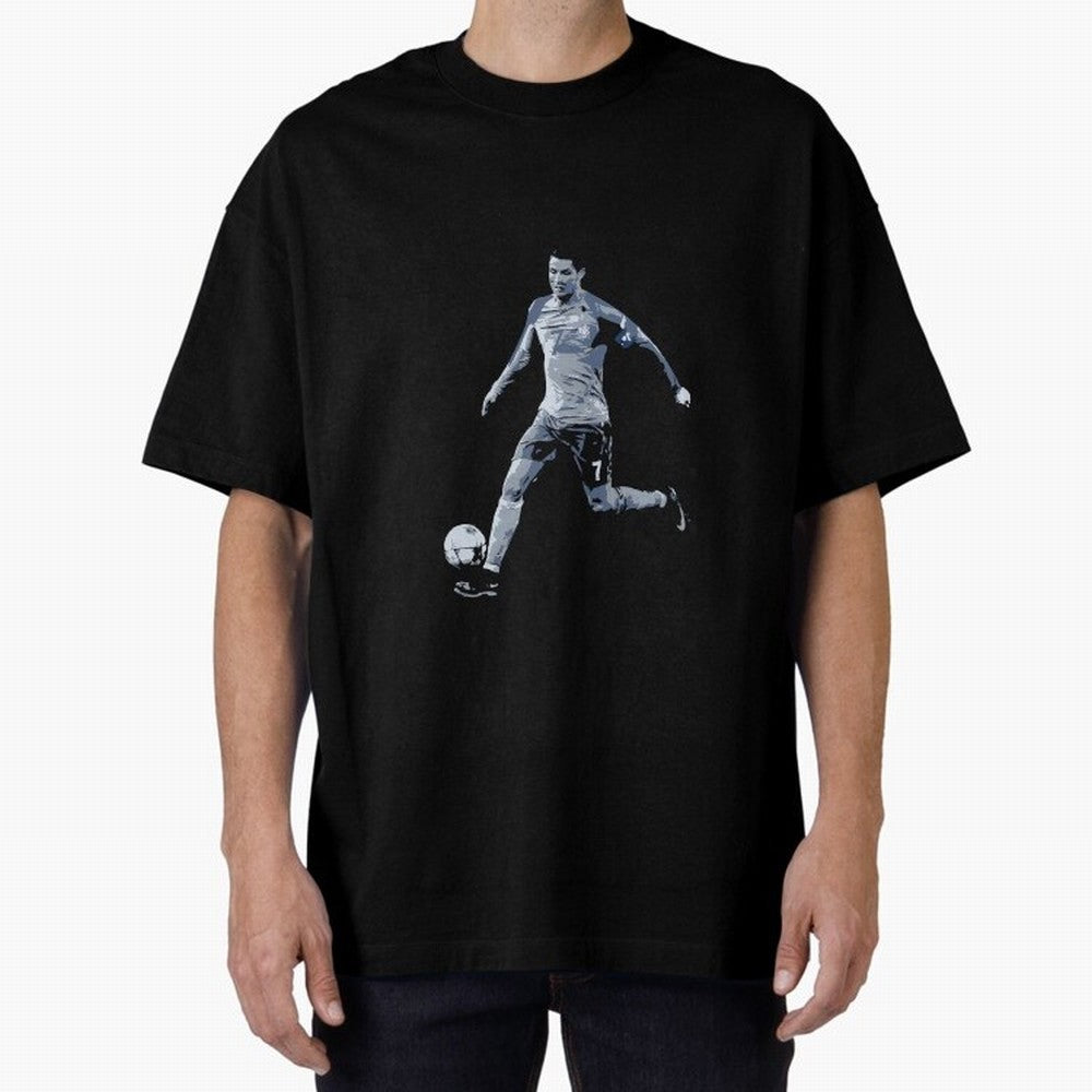 Soccer Football Art, Cristiano Ronaldo Oversized T-Shirt Show Support during Global Football Passion for FIFA World Cup 2026, Built around Neymar, England and Germany, Stadium Memories, Football Loyalty, International Chants and Championship