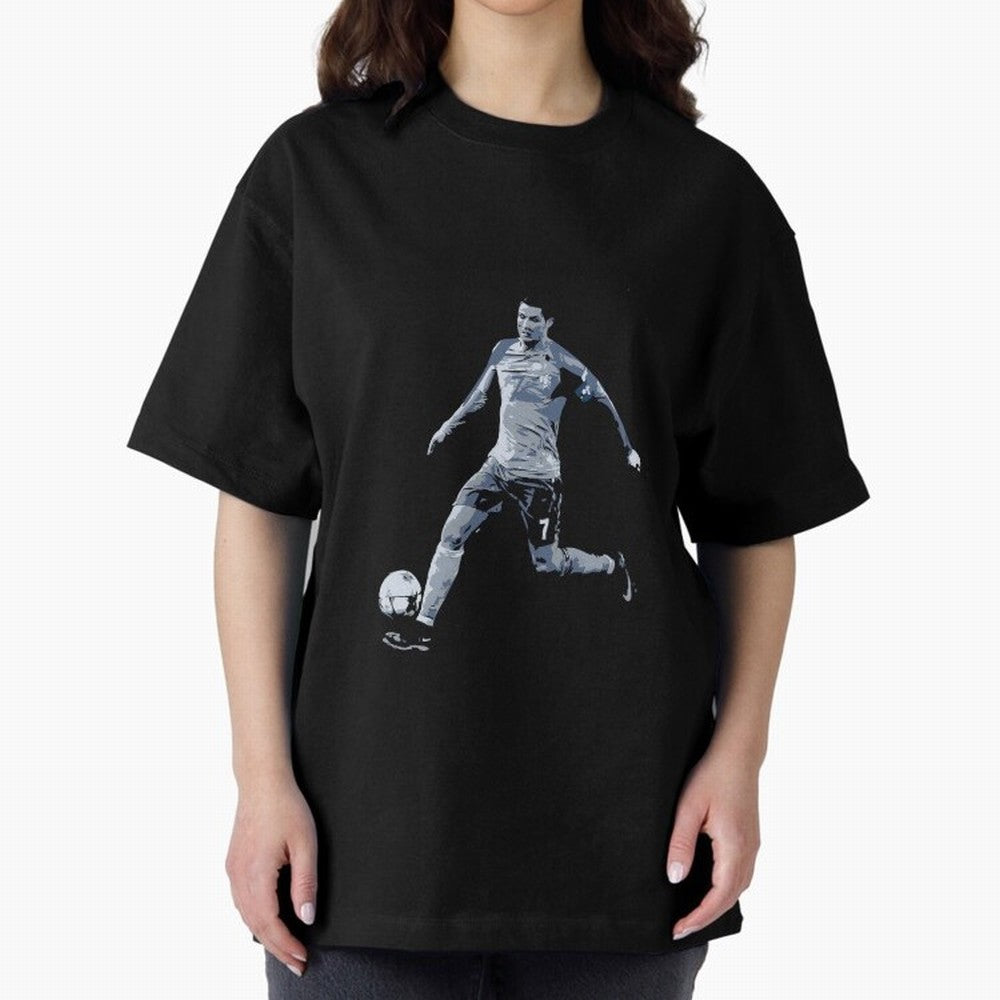 Soccer Football Art, Cristiano Ronaldo Oversized T-Shirt Show Support during Global Football Passion for FIFA World Cup 2026, Built around Neymar, England and Germany, Stadium Memories, Football Loyalty, International Chants and Championship