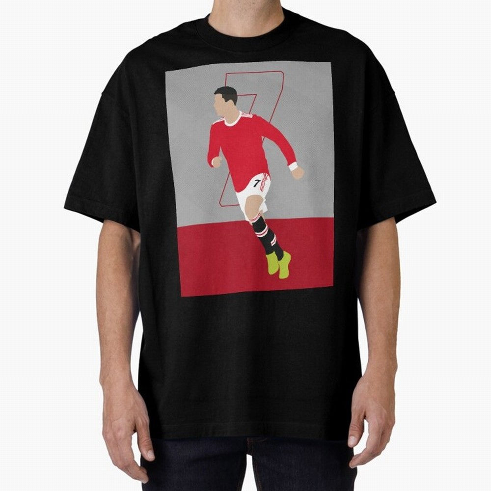 Cristiano Ronaldo 2021/22 Illustration Oversized T-Shirt Celebrate the Biggest Stage of FIFA World Cup 2026 Spirit, Driven by Argentina and Brazil, Neymar, Haaland and Cristiano Ronaldo, Goal Celebration Energy, Supporter Heritage, Football Icons