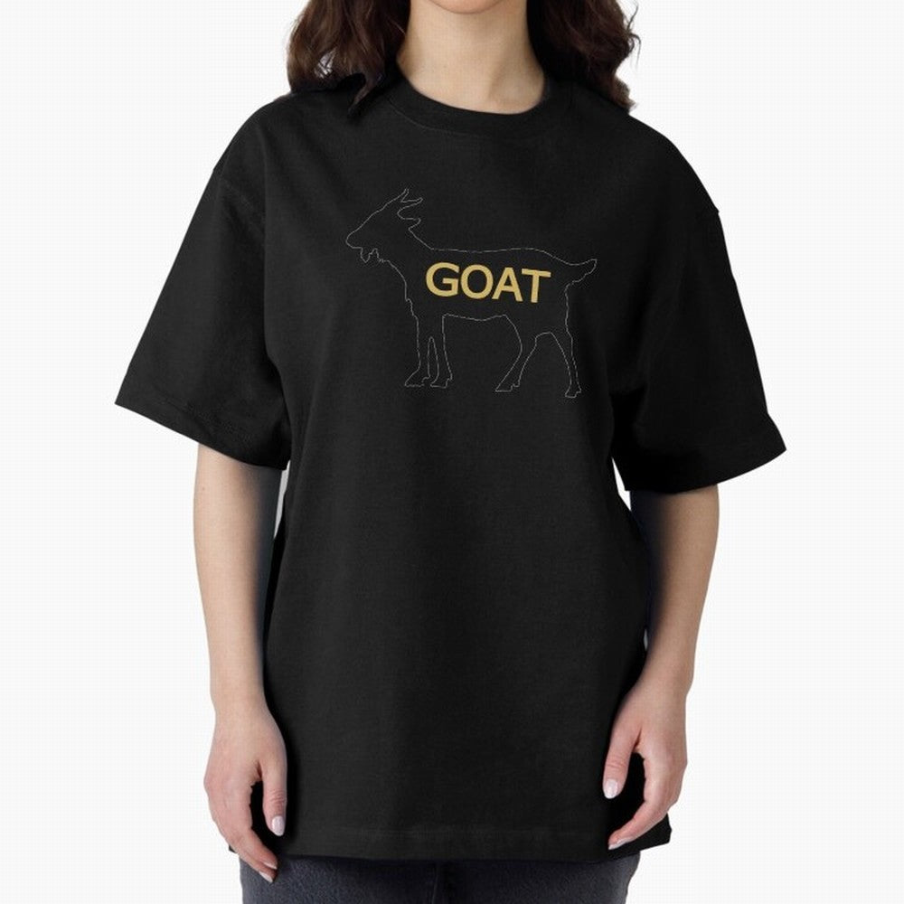 GOAT Alt Gold Oversized T-Shirt Represent Football Lovers during Match Day Hype around FIFA World Cup 2026 USA Canada Mexico, Neymar, Brazil, Football Passion, Legendary Performances, Festival Vibes and Supporter Community; Perfect for Supporters