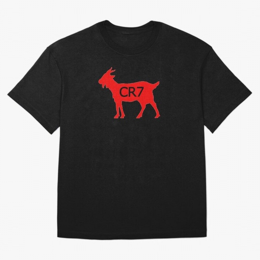 CR7 GOAT Red Oversized T-Shirt Honor the Beautiful Game during Global Football Passion for FIFA World Cup 2026 USA Canada Mexico, with Neymar, Haaland and Cristiano Ronaldo, France, Retro Football Energy, Iconic Rivalries, Trophy Chase Drama and