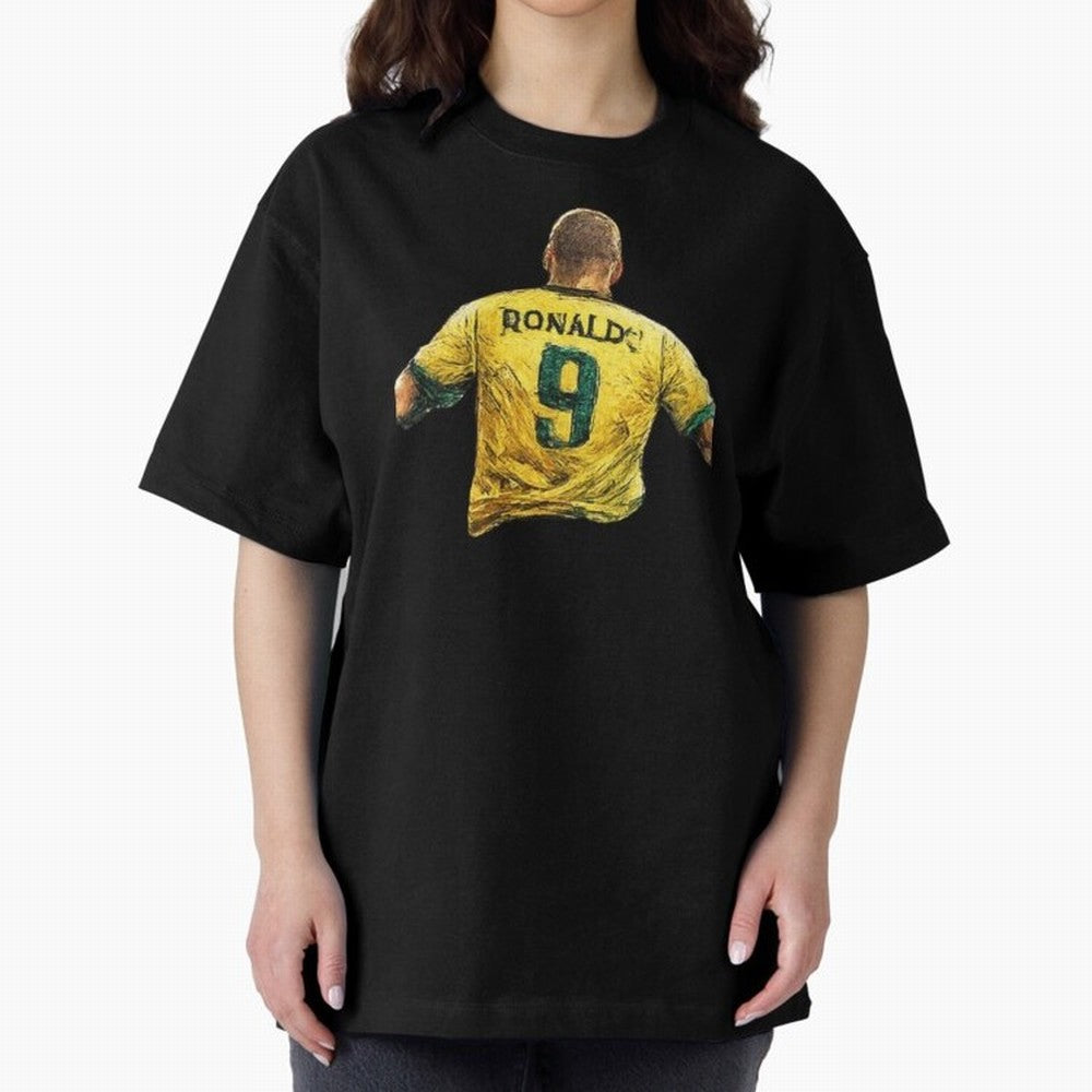Brazilian Football Legend No.9 Vintage Streetwear Design Oversized T-Shirt Fuel Your Fan Pride for FIFA World Cup 2026 Made for CR7, England and Germany Energy, Sports Nostalgia, International Competition, Famous Players and Unforgettable