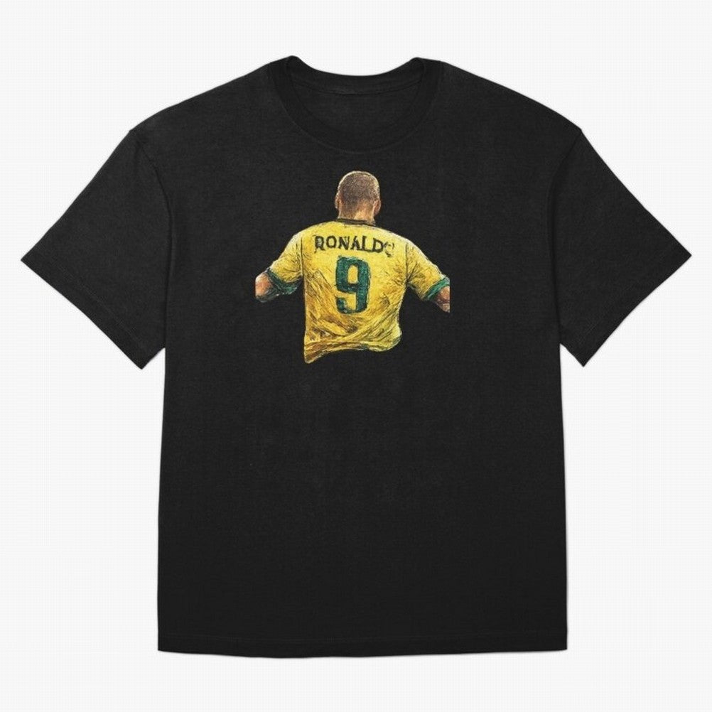 Brazilian Football Legend No.9 Vintage Streetwear Design Oversized T-Shirt Fuel Your Fan Pride for FIFA World Cup 2026 Made for CR7, England and Germany Energy, Sports Nostalgia, International Competition, Famous Players and Unforgettable