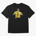 Brazilian Football Legend No.9 Vintage Streetwear Design Oversized T-Shirt Fuel Your Fan Pride for FIFA World Cup 2026 Made for CR7, England and Germany Energy, Sports Nostalgia, International Competition, Famous Players and Unforgettable