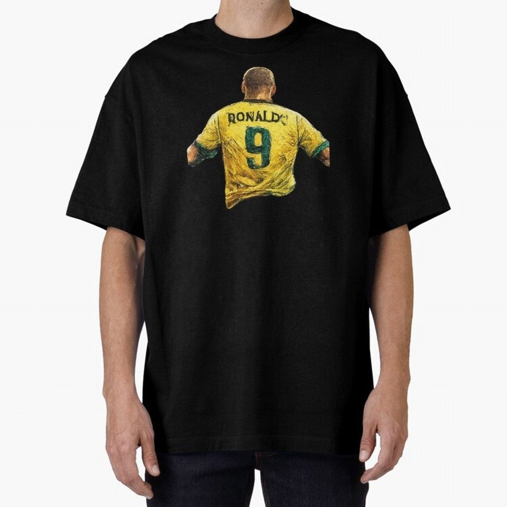 Brazilian Football Legend No.9 Vintage Streetwear Design Oversized T-Shirt Fuel Your Fan Pride for FIFA World Cup 2026 Made for CR7, England and Germany Energy, Sports Nostalgia, International Competition, Famous Players and Unforgettable