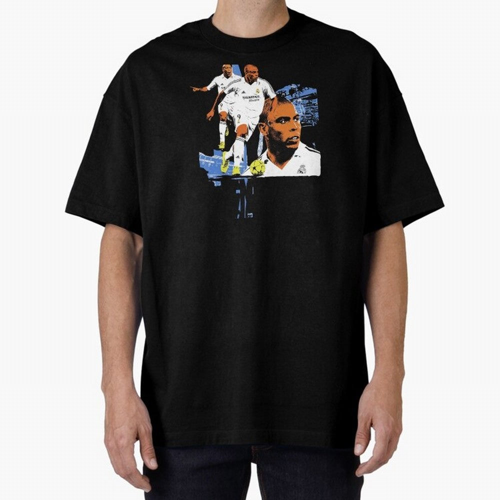 RonaldoO Fen?meno Vintage Football Bootleg Oversized T-Shirt Celebrate Football Heritage in FIFA World Cup 2026 USA Canada Mexico for Fans of Neymar and Argentina, France and Brazil, Bringing Football Passion, Legendary Performances, Festival Vibes