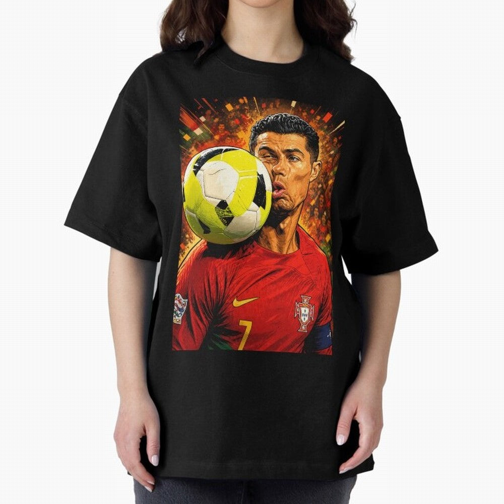 Legendary shot Oversized T-Shirt Showcase FIFA World Cup 2026 Group Stage Spirit, Featuring Netherlands, Cristiano Ronaldo, Stadium Memories, Football Loyalty, International Chants and Championship Tradition; Perfect for People Who Love Argentina,