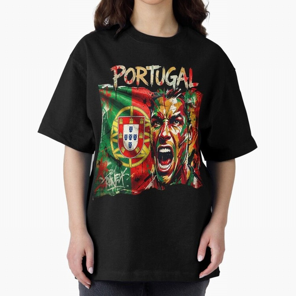 PORTUGAL FOOTBALL TEAM Oversized T-Shirt Bring the FIFA World Cup 2026 Journey through Messi, CR7 and Mbappe Highlights, England, France and Netherlands Pride, Goal Celebration Energy, Supporter Heritage, Football Icons and Worldwide Tournament