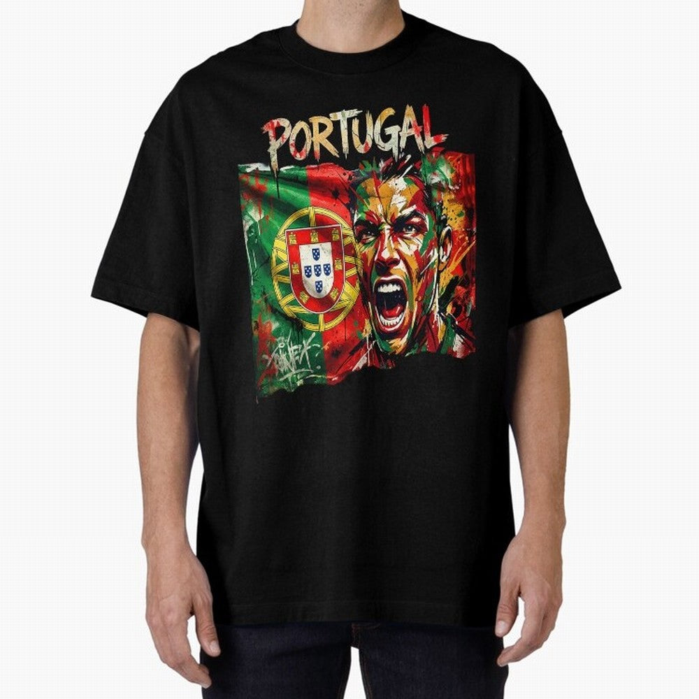 PORTUGAL FOOTBALL TEAM Oversized T-Shirt Bring the FIFA World Cup 2026 Journey through Messi, CR7 and Mbappe Highlights, England, France and Netherlands Pride, Goal Celebration Energy, Supporter Heritage, Football Icons and Worldwide Tournament