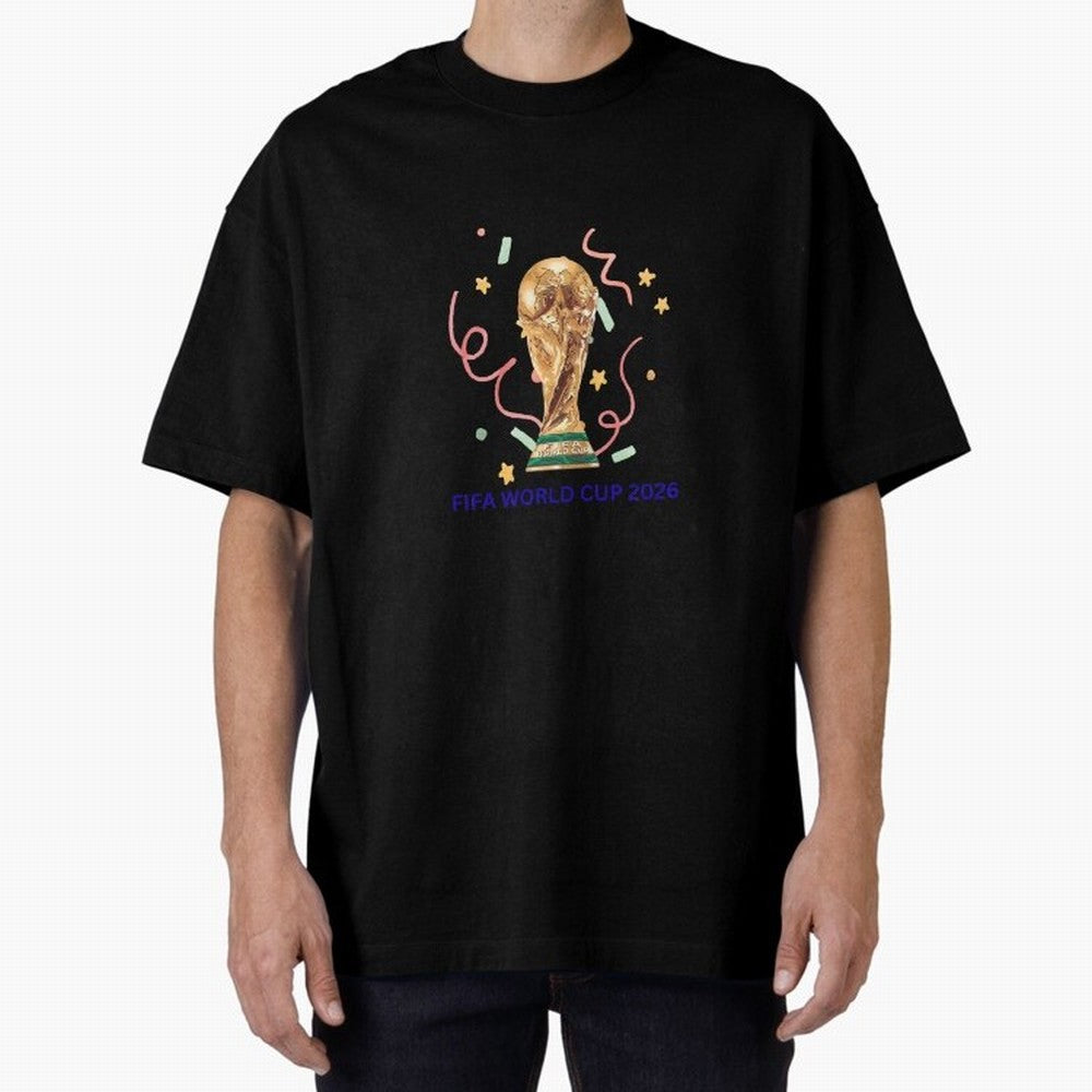 FIFA World Cup 2026 Oversized T-Shirt Relive Legendary Nights from FIFA World Cup 2026 USA Canada Mexico for Fans of Cristiano Ronaldo and France, Bringing Football Passion, Legendary Performances, Festival Vibes and Supporter Community; Great for