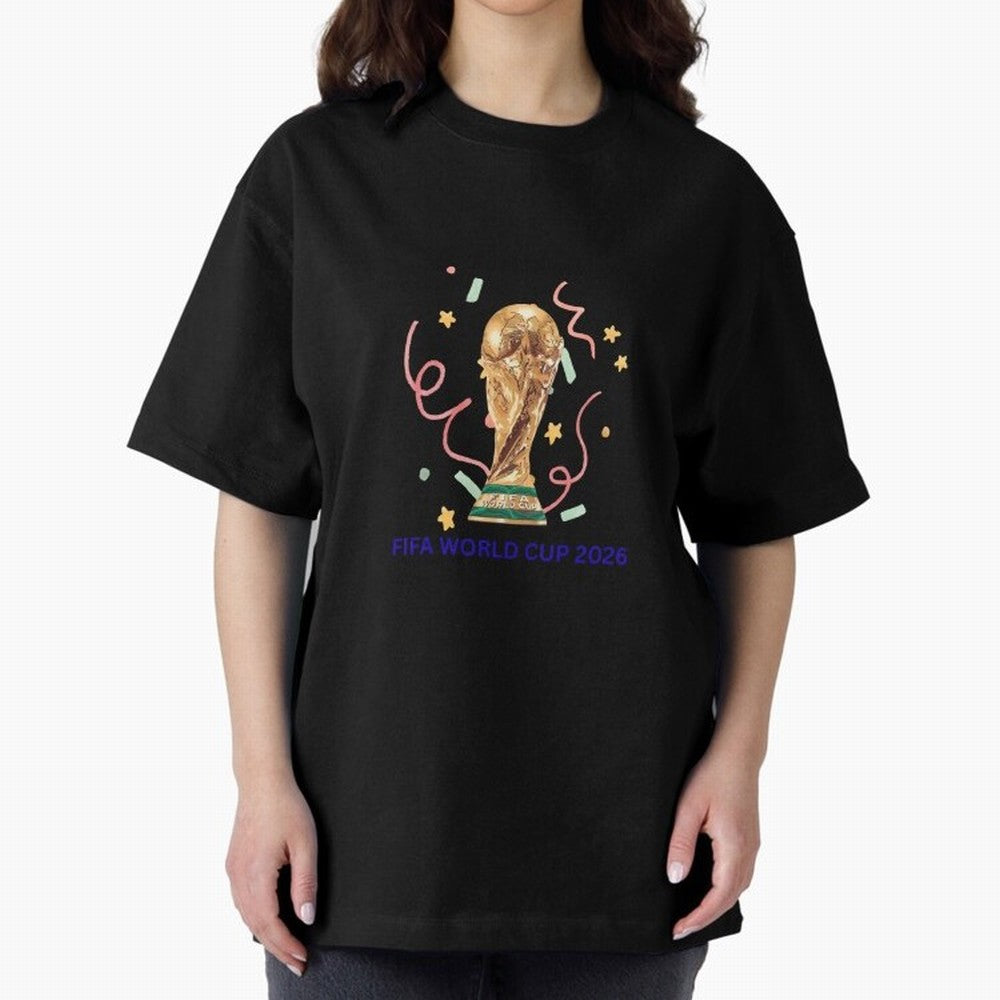 FIFA World Cup 2026 Oversized T-Shirt Relive Legendary Nights from FIFA World Cup 2026 USA Canada Mexico for Fans of Cristiano Ronaldo and France, Bringing Football Passion, Legendary Performances, Festival Vibes and Supporter Community; Great for