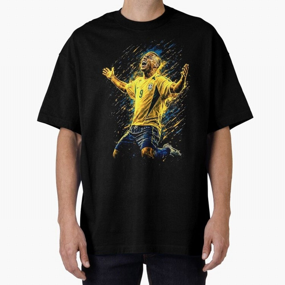 R9 Ronaldo Football Legend Oversized T-Shirt Remember Iconic Moments from FIFA World Cup 2026 with Mbappe, Netherlands Energy, Worldwide Fan Energy, Dramatic Goals, Stadium Lights and Championship Celebrations; Great for Supporters Who Love
