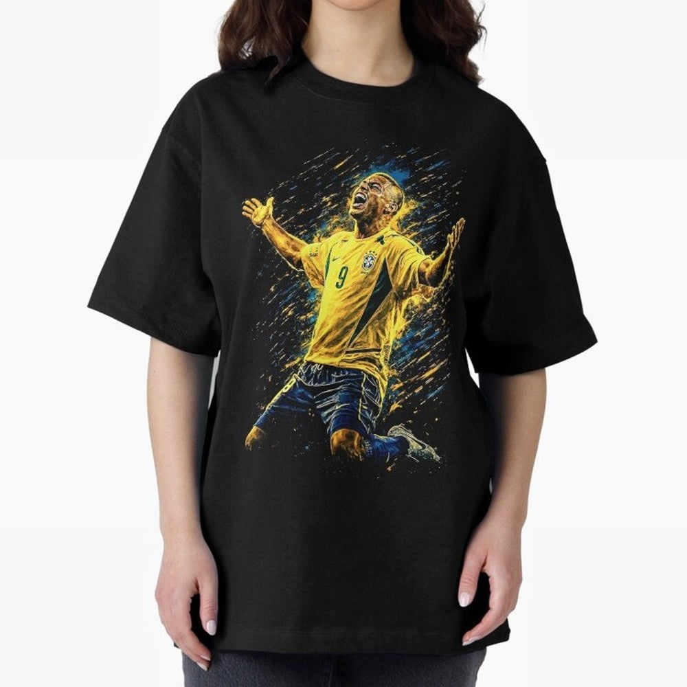 R9 Ronaldo Football Legend Oversized T-Shirt Remember Iconic Moments from FIFA World Cup 2026 with Mbappe, Netherlands Energy, Worldwide Fan Energy, Dramatic Goals, Stadium Lights and Championship Celebrations; Great for Supporters Who Love