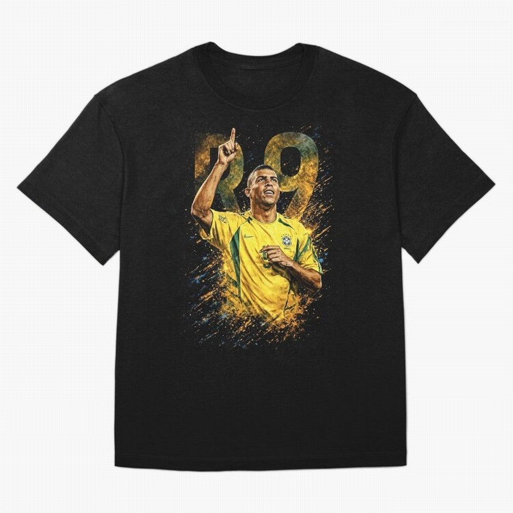 R9 Ronaldo Football Legend Oversized T-Shirt Make Every Kick Count in the FIFA World Cup 2026 USA Canada Mexico Journey through Messi Highlights, England, France and Netherlands Pride, Global Supporter Spirit, Legendary Goals, National Colors and