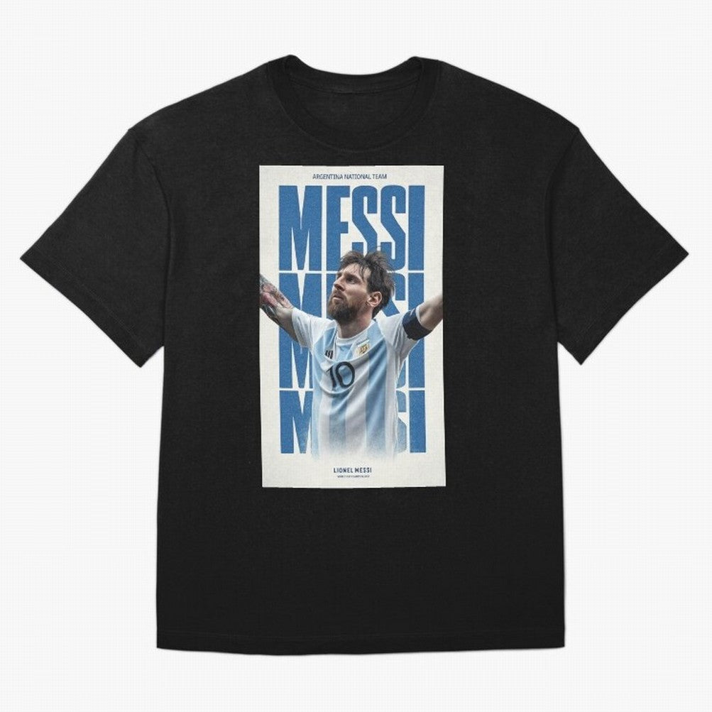 Messi Champion Graphic Oversized T-Shirt Celebrate the Road through FIFA World Cup 2026 Group Stage for Fans of CR7 and Messi and Argentina, Bringing Fan Favorite Moments, National Team Passion, Big Match Drama and Soccer History; Made for