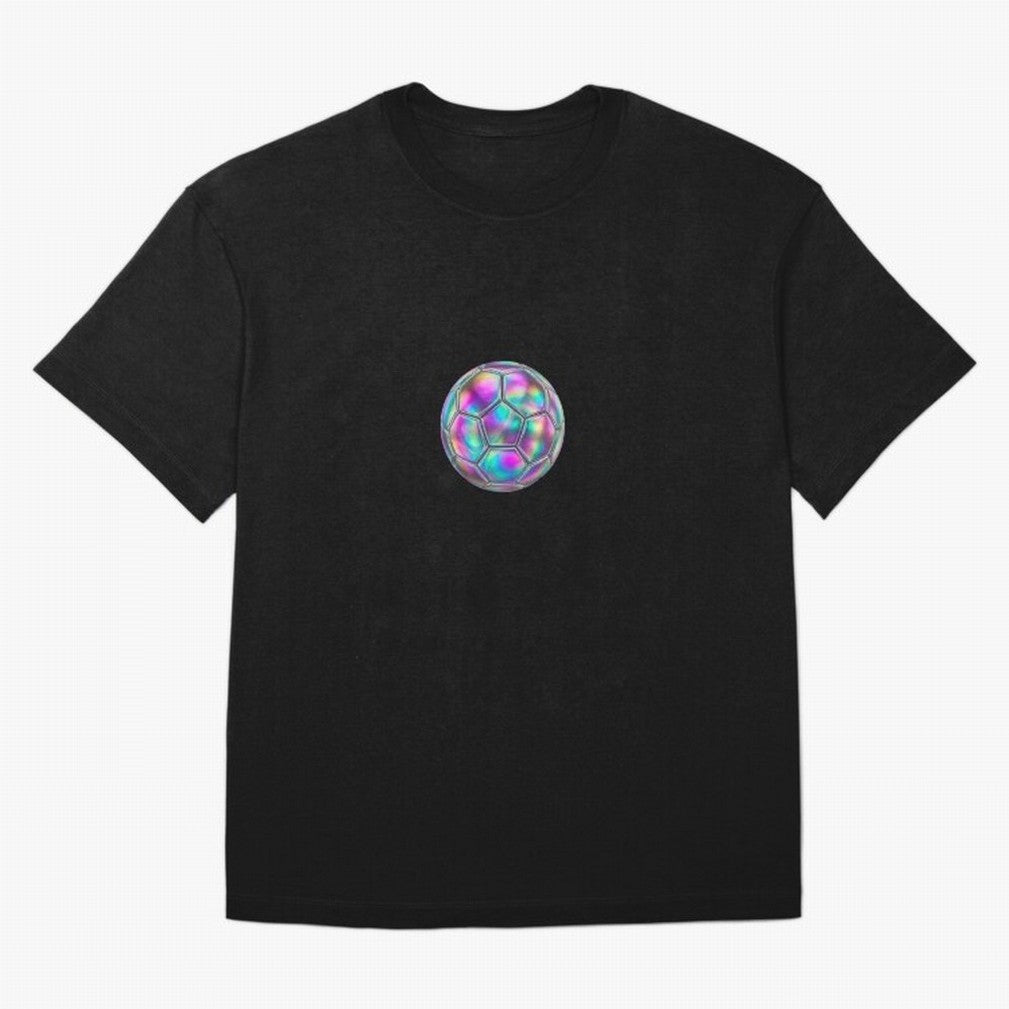 Soccer ball holographic sticker Oversized T-Shirt Showcase FIFA World Cup 2026 Group Stage for Fans of CR7 and Messi and Argentina, Bringing Stadium Memories, Football Loyalty, International Chants and Championship Tradition; Made for Collectors
