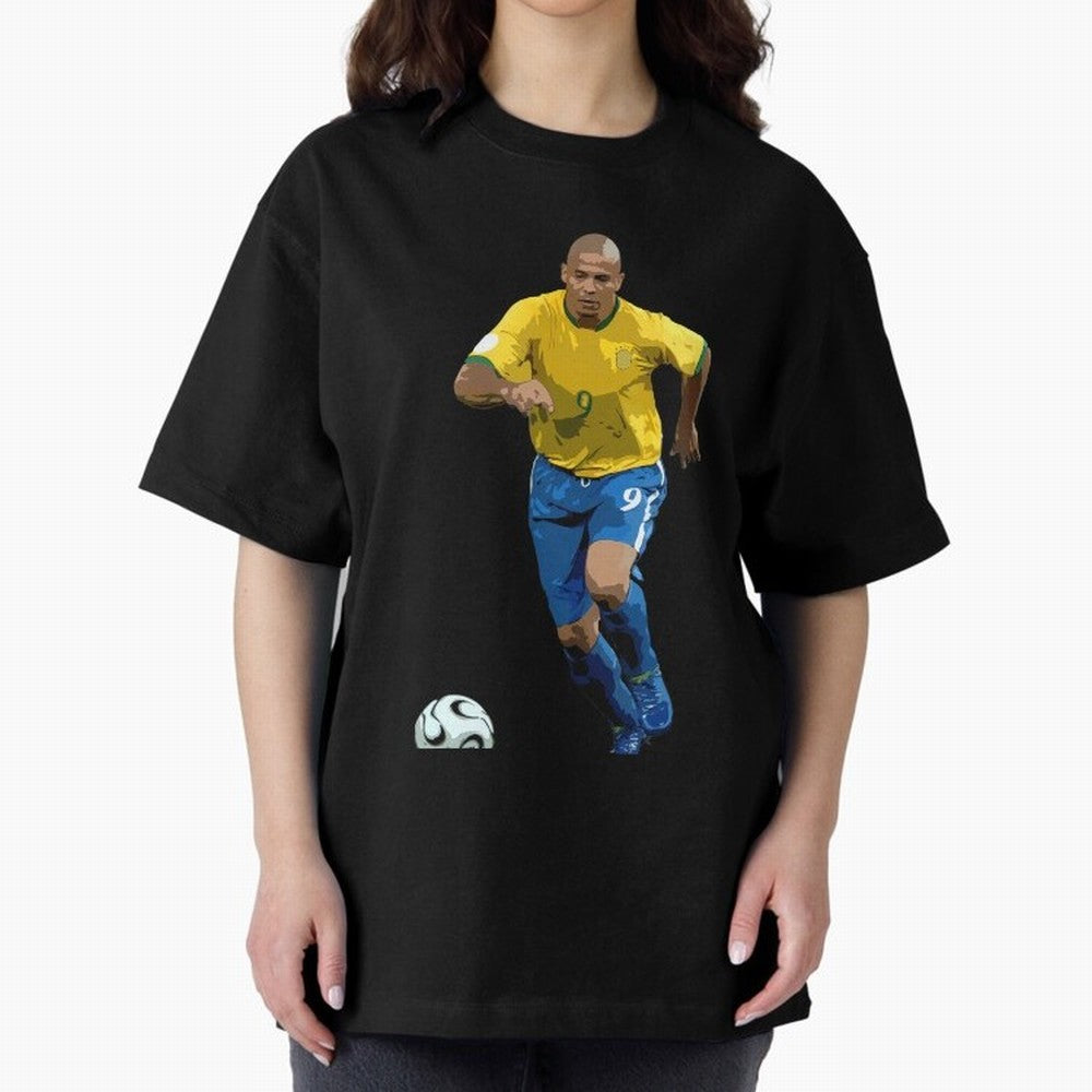 Ronaldo Nazario Oversized T-Shirt Cheer for FIFA World Cup 2026 Filled with Mbappe and Neymar, Argentina, France and Brazil Energy, Match Day Excitement, Supporter Culture, Golden Goals and Global Football Passion; Perfect for People Who Love