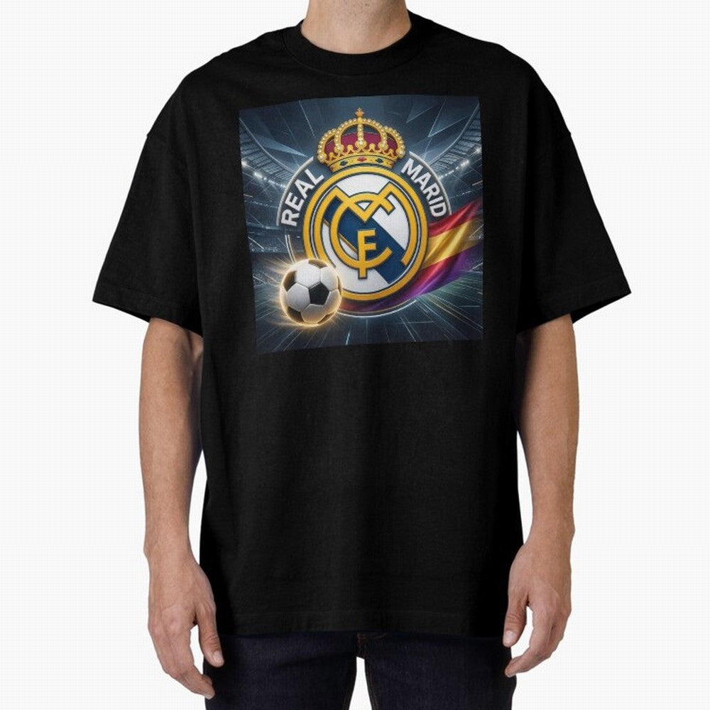 Real Madrid's ball Oversized T-Shirt Keep the Legacy of FIFA World Cup 2026 USA Canada Mexico Spirit, Connected to France, Mbappe, Retro Football Energy, Iconic Rivalries, Trophy Chase Drama and Stadium Atmosphere; Great for Watch Parties, Sports