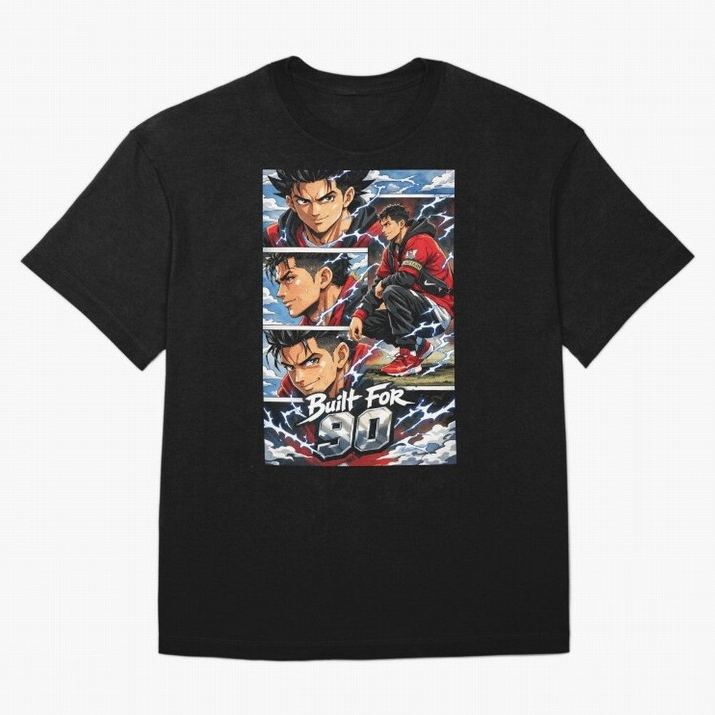 Built for 90 ¨C Anime Streetwear Football Art Oversized T-Shirt Show Passion for the Stars of FIFA World Cup 2026 USA Canada Mexico Spirit, Inspired by Spain and Netherlands, Messi, CR7 and Mbappe, Global Supporter Spirit, Legendary Goals, National