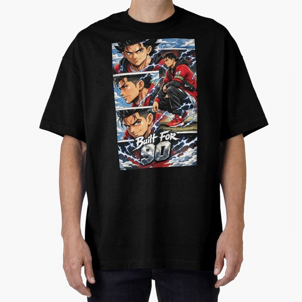 Built for 90 ¨C Anime Streetwear Football Art Oversized T-Shirt Show Passion for the Stars of FIFA World Cup 2026 USA Canada Mexico Spirit, Inspired by Spain and Netherlands, Messi, CR7 and Mbappe, Global Supporter Spirit, Legendary Goals, National