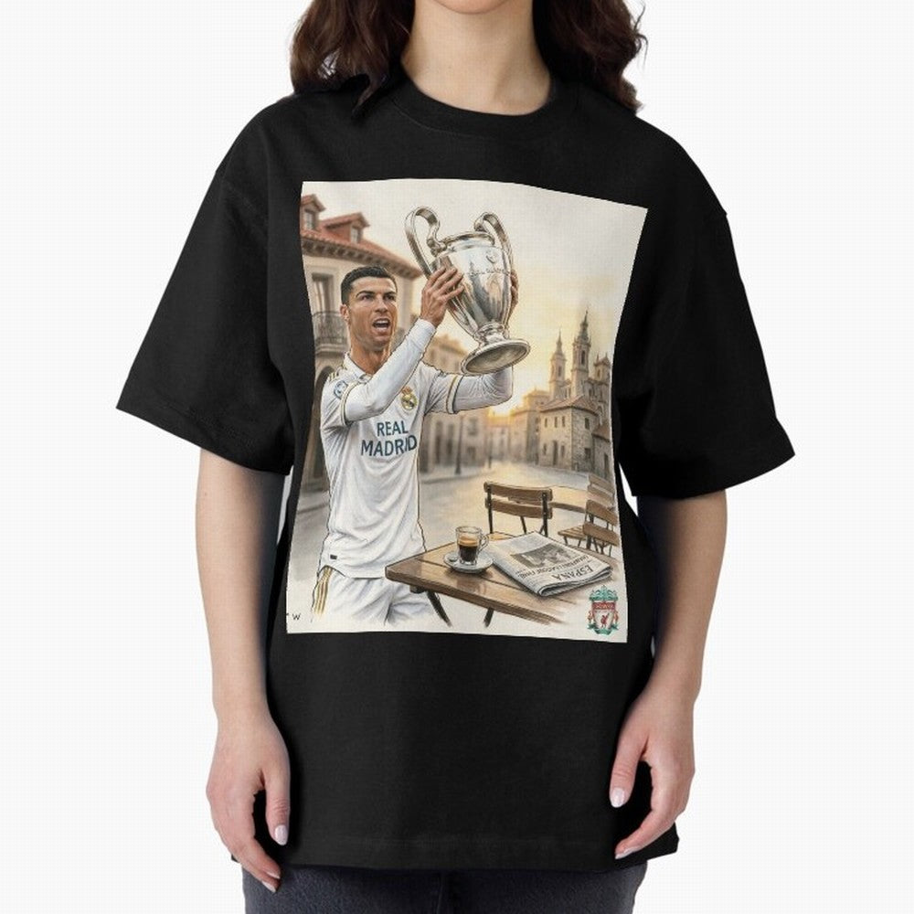 Madrid Oversized T-Shirt Celebrate the Road through FIFA World Cup 2026 Group Stage Spirit, Driven by France, Messi, Fan Favorite Moments, National Team Passion, Big Match Drama and Soccer History; Perfect for Supporters Who Want Bold Football