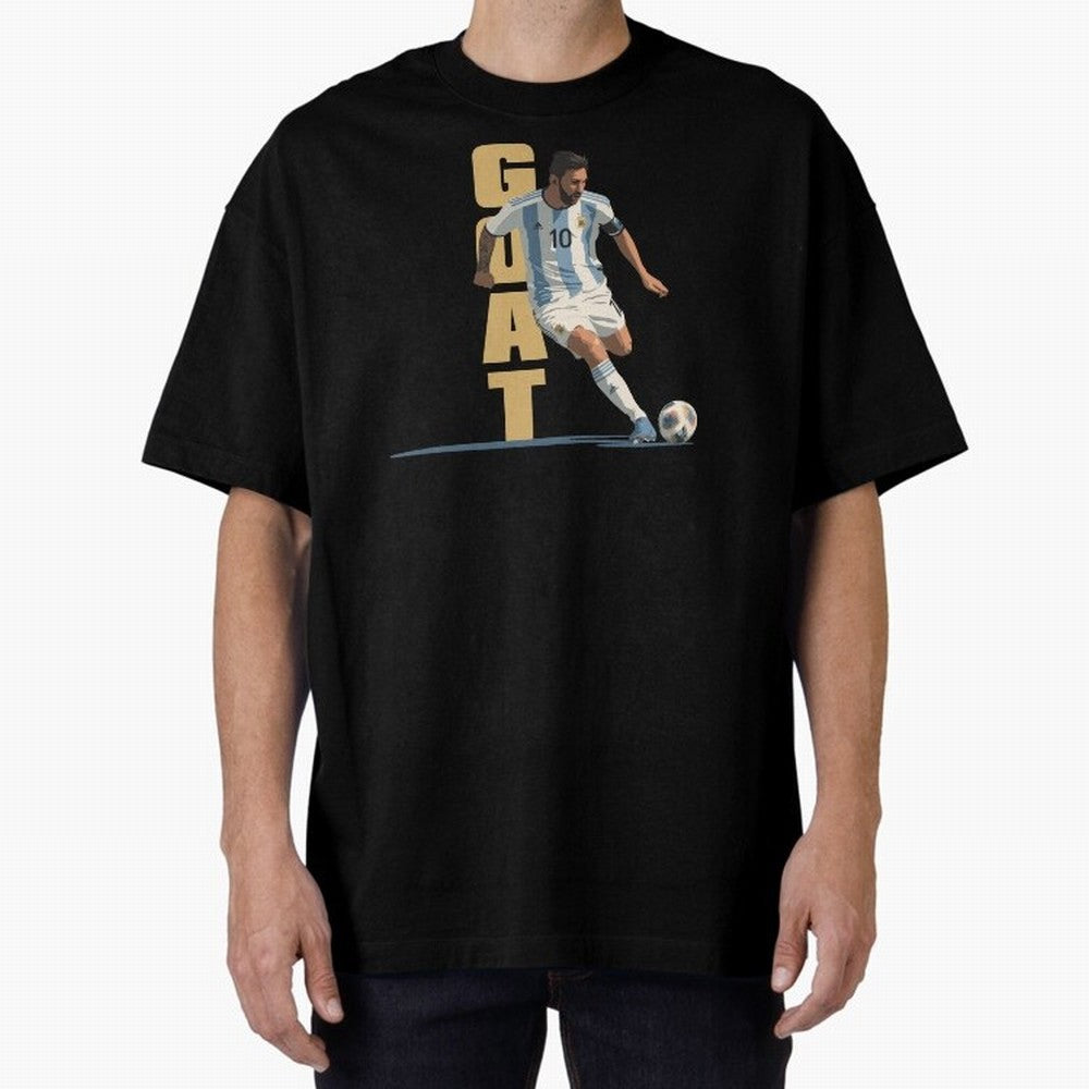 Messi in action GOAT Minimalist Graphic Oversized T-Shirt Feel the Heartbeat of Match Day Hype around FIFA World Cup 2026 Group Stage, Haaland, France, Tournament Hype, Historic Matchups, Family Viewing Parties and Global Sports Pride; Made for