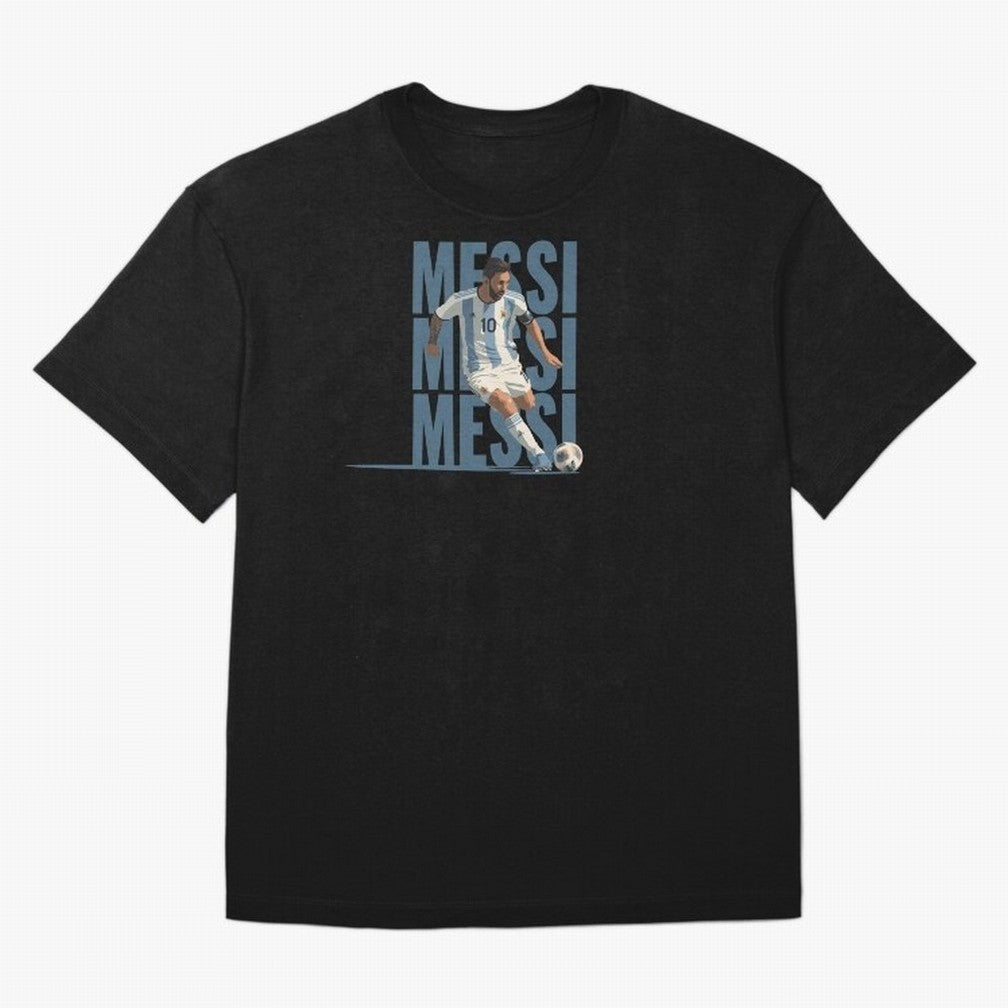 Messi in action Minimalist Graphic Oversized T-Shirt Embrace Match Day Hype around FIFA World Cup 2026 Group Stage, Messi, Neymar and Mbappe, Portugal, Football History, Final Match Energy, Crowd Noise and Once in a Lifetime Moments; Perfect for