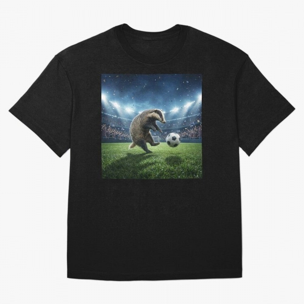 Dynamic Badger Plays Soccer Like Ronaldo Oversized T-Shirt Carry the Dream of FIFA World Cup 2026 Group Stage Capturing Neymar, Brazil Energy, Worldwide Fan Energy, Dramatic Goals, Stadium Lights and Championship Celebrations; Built for Supporters