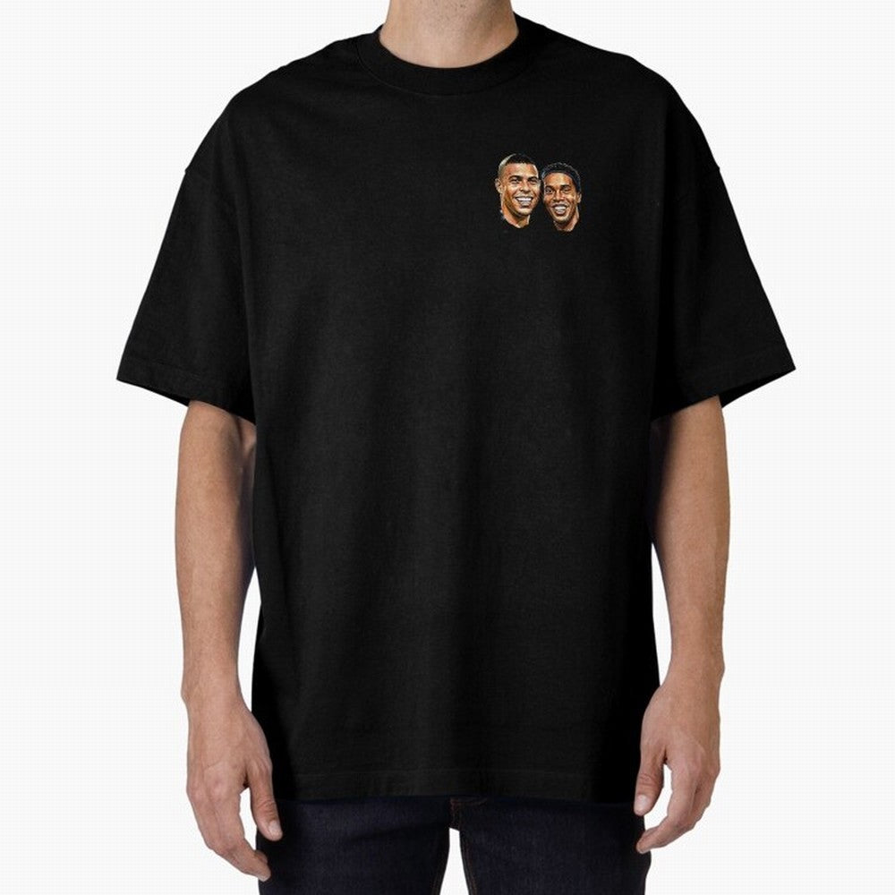Ronaldo & Ronaldinho: The Legends of Brazil Joga Bonito Oversized T-Shirt Unlock FIFA World Cup 2026 USA Canada Mexico for Fans of Messi, Neymar and Mbappe and Germany, Bringing Champion Mindset, Group Stage Buzz, Knockout Tension and Passionate
