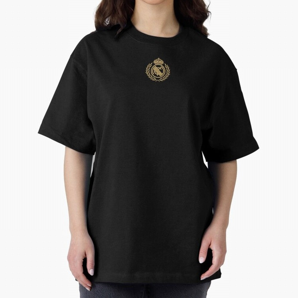 REAL MADRID GOLDEN EMBROIDERY Oversized T-Shirt Enjoy the FIFA World Cup 2026 USA Canada Mexico Journey through Cristiano Ronaldo, Haaland and CR7 Highlights, Brazil Pride, Fan Favorite Moments, National Team Passion, Big Match Drama and Soccer