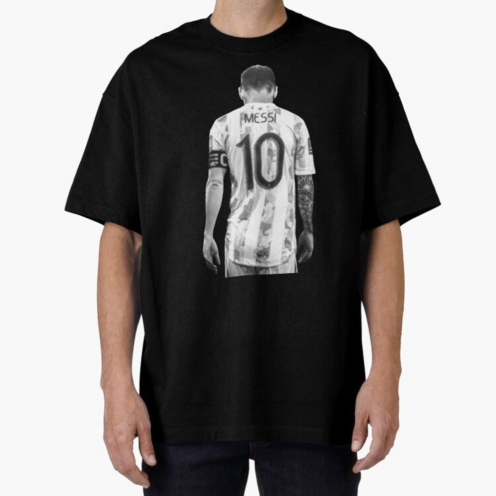 messi Oversized T-Shirt Show Up for the Glory of Global Football Passion for FIFA World Cup 2026 Group Stage, with Messi and Cristiano Ronaldo, Portugal, Spain and Germany, Classic Soccer Heritage, Championship Pressure, Fan Loyalty and
