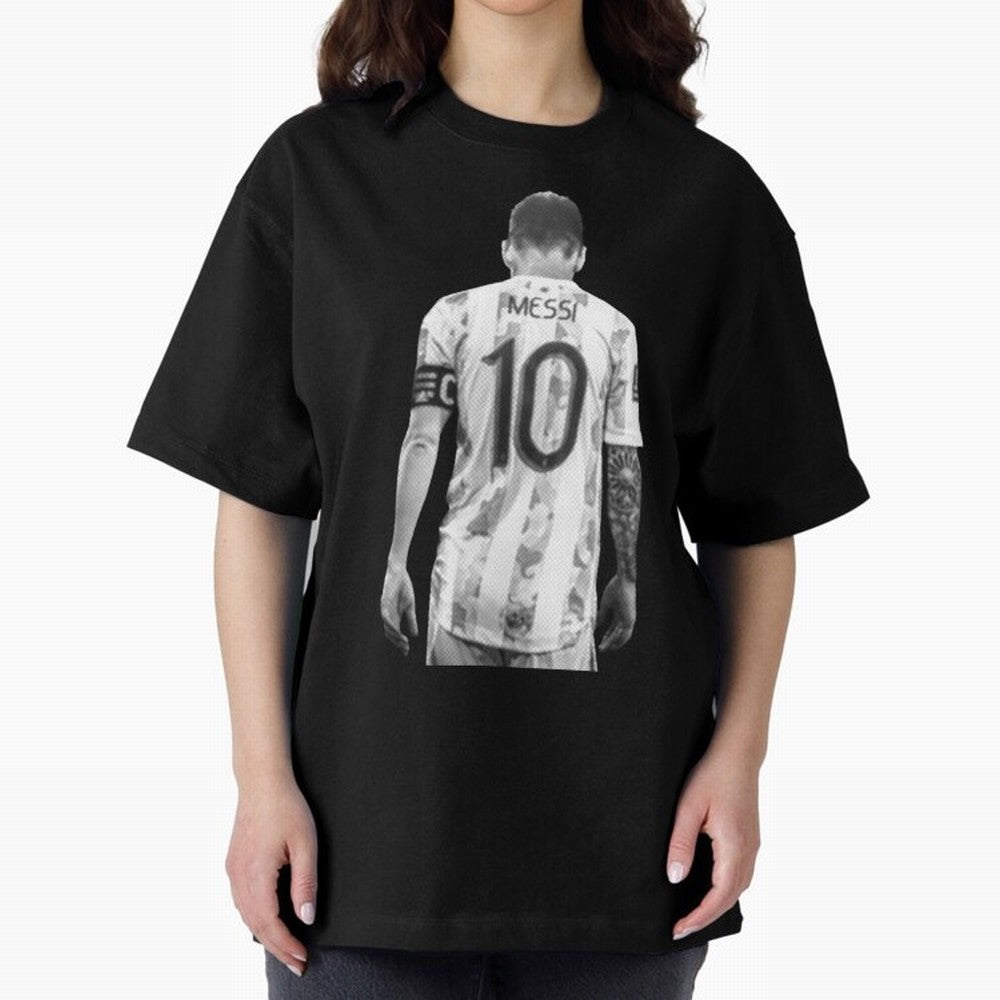 messi Oversized T-Shirt Show Up for the Glory of Global Football Passion for FIFA World Cup 2026 Group Stage, with Messi and Cristiano Ronaldo, Portugal, Spain and Germany, Classic Soccer Heritage, Championship Pressure, Fan Loyalty and