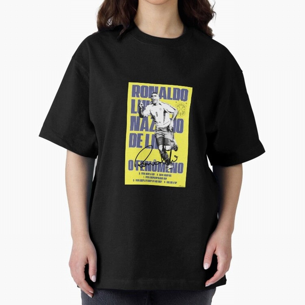 R9 Ronaldo Nazario Oversized T-Shirt Show Fan Pride Across FIFA World Cup 2026 for Fans of Haaland and Mbappe and England and Germany, Bringing Worldwide Fan Energy, Dramatic Goals, Stadium Lights and Championship Celebrations; Perfect for People