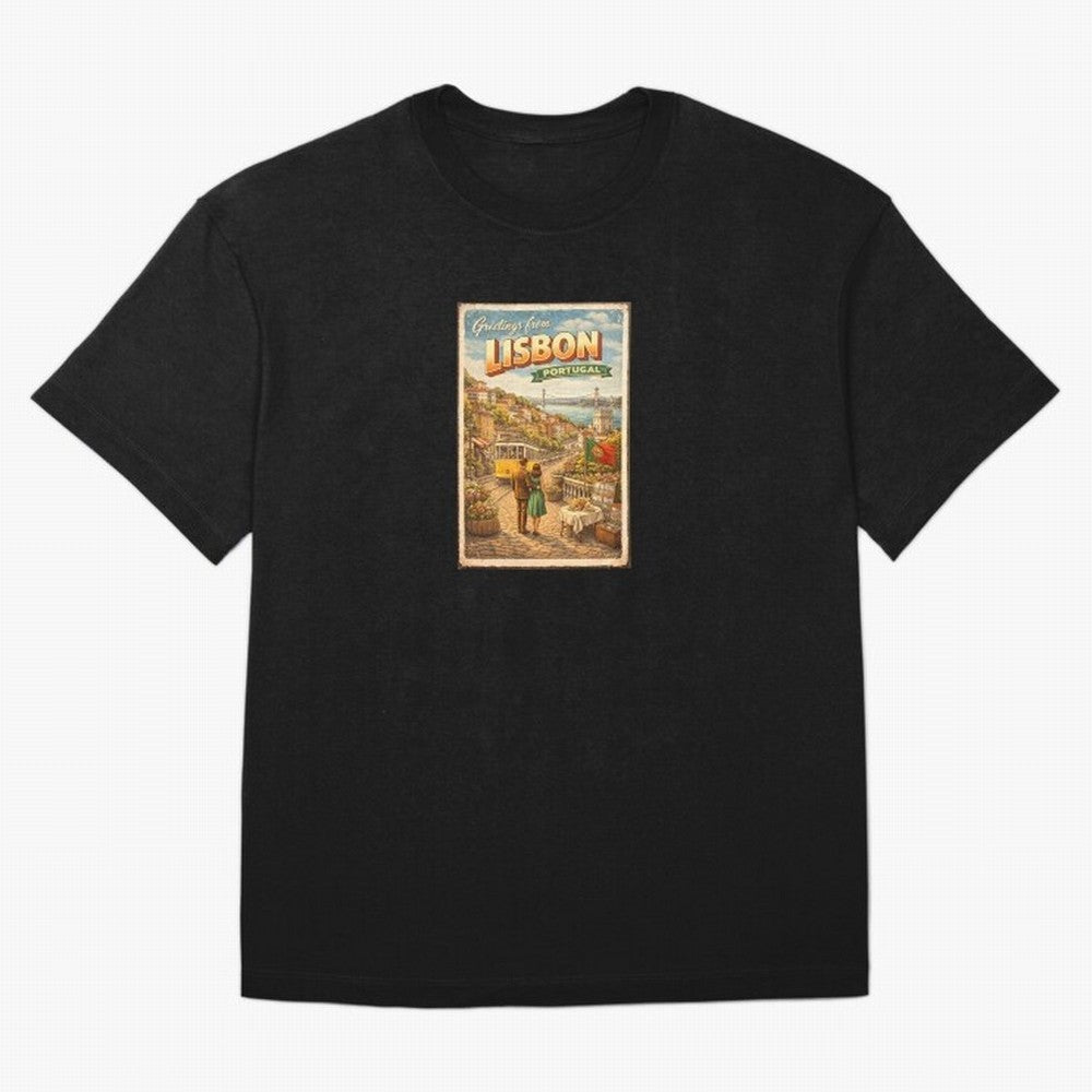 lisbon Oversized T-Shirt Follow the Final Road of FIFA World Cup 2026 USA Canada Mexico Spirit, Highlighting England and Germany, Messi and Cristiano Ronaldo, Match Day Excitement, Supporter Culture, Golden Goals and Global Football Passion; Made