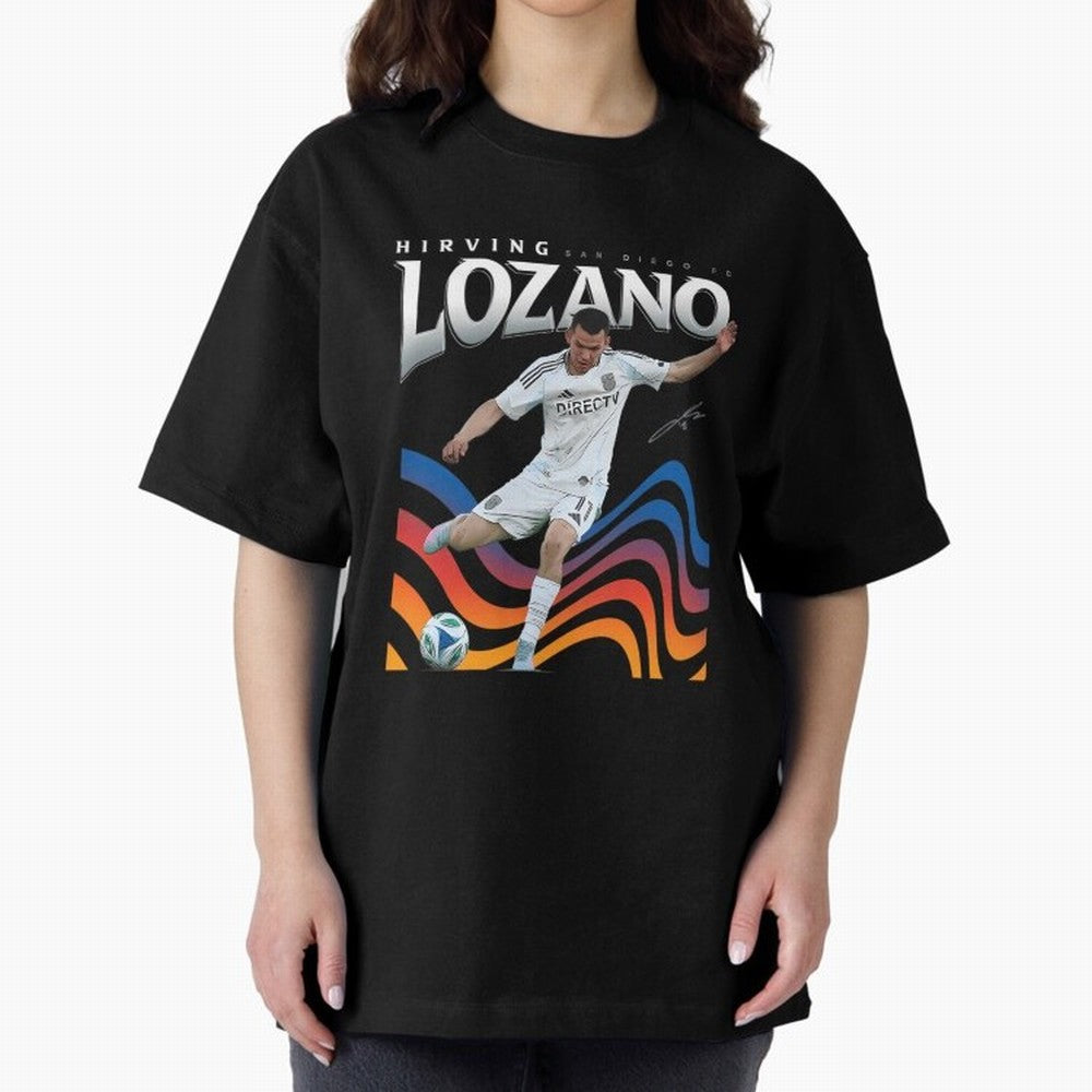 Hirving Lozano San Diego Fc Oversized T-Shirt Relive Legendary Nights from FIFA World Cup 2026 for Fans of Haaland and Mbappe and Argentina, France and Brazil, Bringing Championship Spirit, Famous Goals, Roaring Crowds and International Football