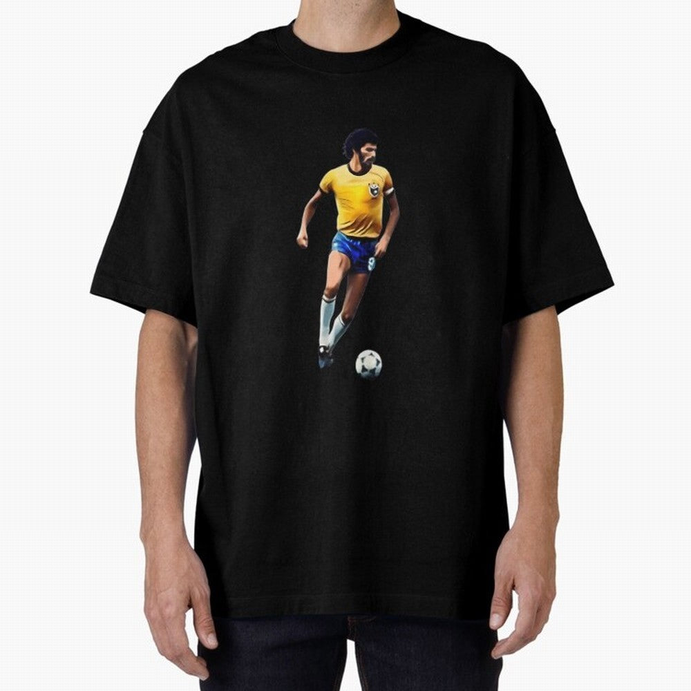 Legends Of The Beautiful Game Cartoon Collection Legends Socrates Cartoon Artwork9 Oversized T-Shirt Fuel the Hype around Match Day Hype around FIFA World Cup 2026 USA Canada Mexico, Messi and Cristiano Ronaldo, England and Germany, Classic Soccer