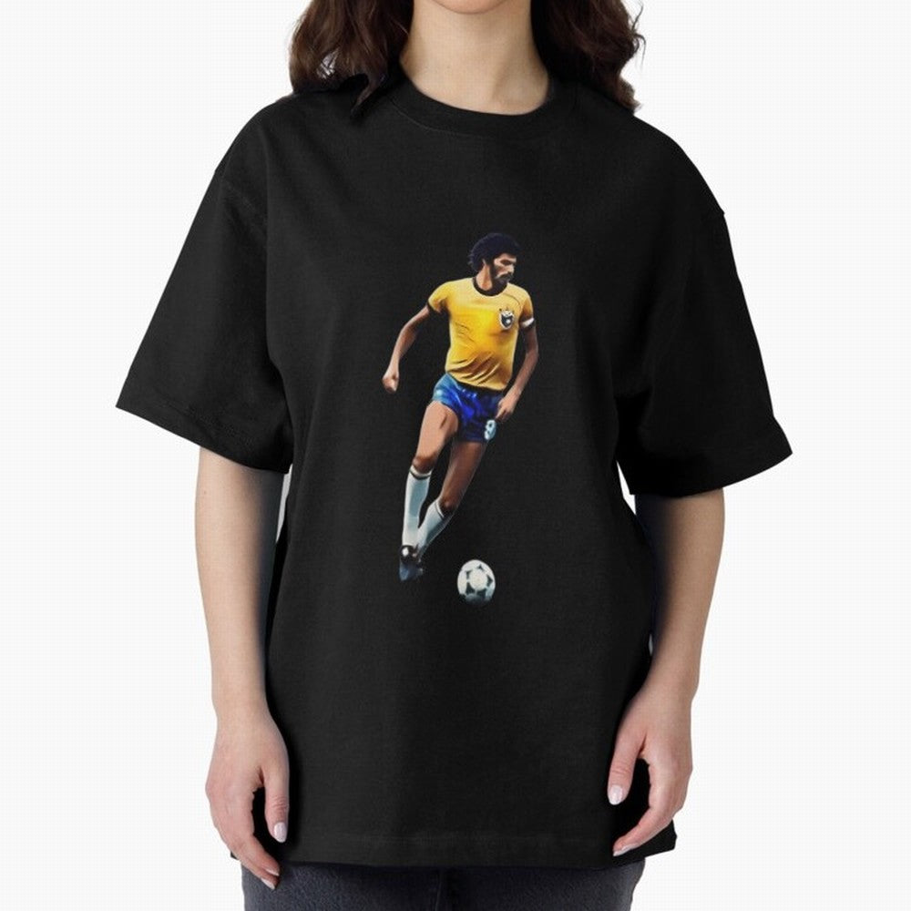 Legends Of The Beautiful Game Cartoon Collection Legends Socrates Cartoon Artwork9 Oversized T-Shirt Fuel the Hype around Match Day Hype around FIFA World Cup 2026 USA Canada Mexico, Messi and Cristiano Ronaldo, England and Germany, Classic Soccer