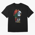 Messi Ronaldo Chit Chat Illustration Oversized T-Shirt Join Supporters Worldwide for Match Day Hype around FIFA World Cup 2026 Group Stage, Cristiano Ronaldo, Haaland and CR7, Argentina, France and Brazil, Goal Celebration Energy, Supporter