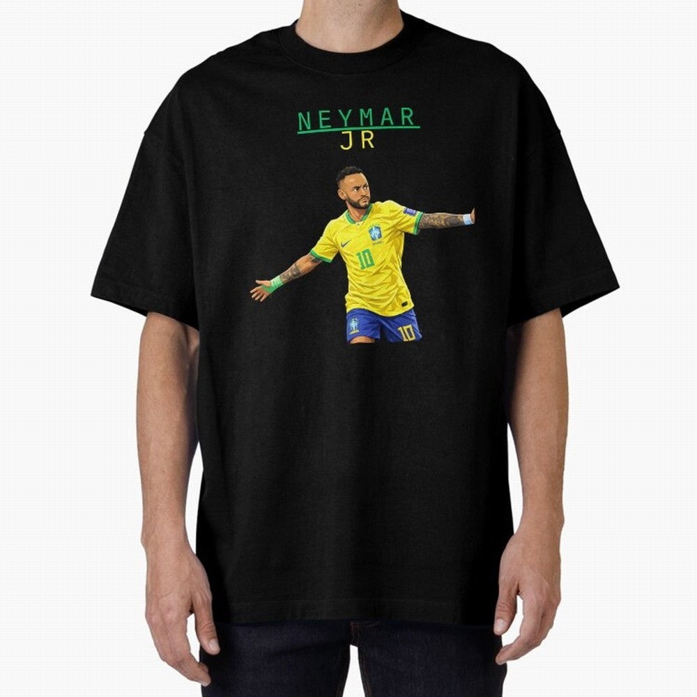 Neymar Oversized T-Shirt Experience the Global Stage of FIFA World Cup 2026 Spirit, Filled with Portugal, Spain and Germany, Neymar, Game Day Rituals, Football Legends, Country Pride and the Road to the Final; Great for Watch Parties, Sports Bars,