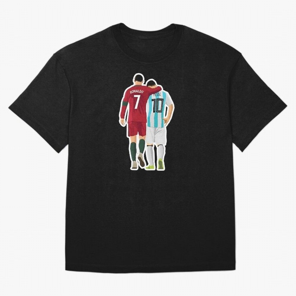 Ronaldo & Messi Oversized T-Shirt Celebrate Supporters United by Global Football Passion for FIFA World Cup 2026 Group Stage, Celebrating Messi, Argentina, Fan Favorite Moments, National Team Passion, Big Match Drama and Soccer History; Perfect for