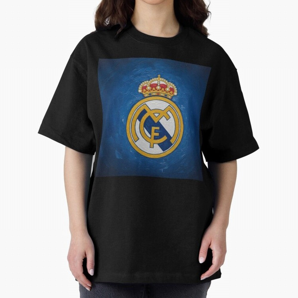 Real Madrid FC - Painting Oversized T-Shirt Celebrate Global Passion for Match Day Hype around FIFA World Cup 2026 Group Stage, CR7, England, Championship Spirit, Famous Goals, Roaring Crowds and International Football Unity; Created for Match Day