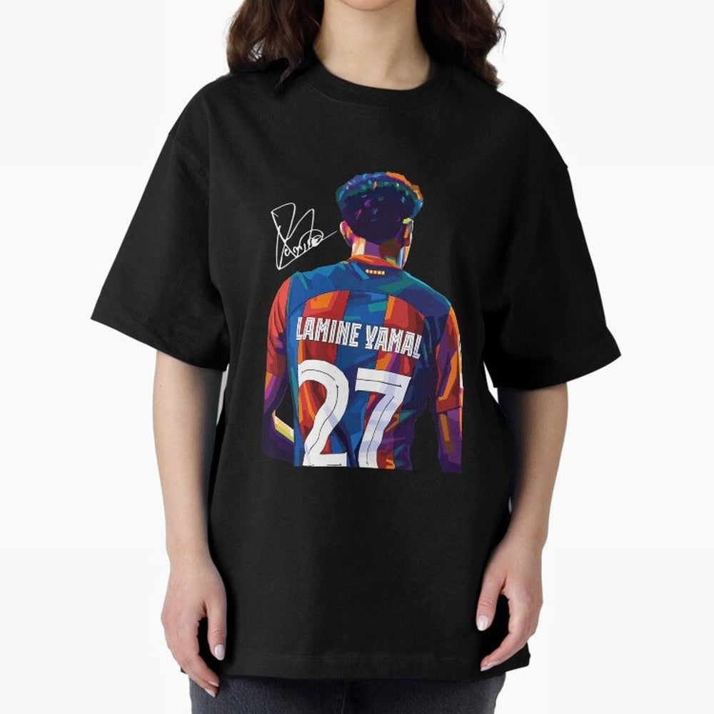 Lamine Yamal Football Player Oversized T-Shirt Show Championship Spirit for FIFA World Cup 2026 USA Canada Mexico for Fans of Cristiano Ronaldo, Haaland and CR7 and Portugal, Spain and Germany, Bringing Stadium Memories, Football Loyalty,
