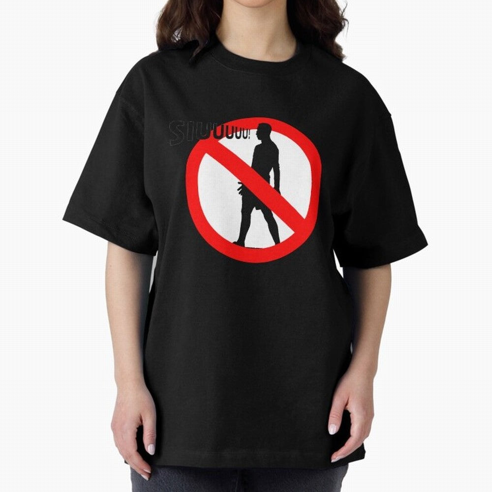 No Siiuuu Funny Soccer Meme Design Oversized T-Shirt Join the Countdown to Global Football Passion for FIFA World Cup 2026 USA Canada Mexico, Highlighting Cristiano Ronaldo, Haaland and CR7, England and Germany, Worldwide Fan Energy, Dramatic