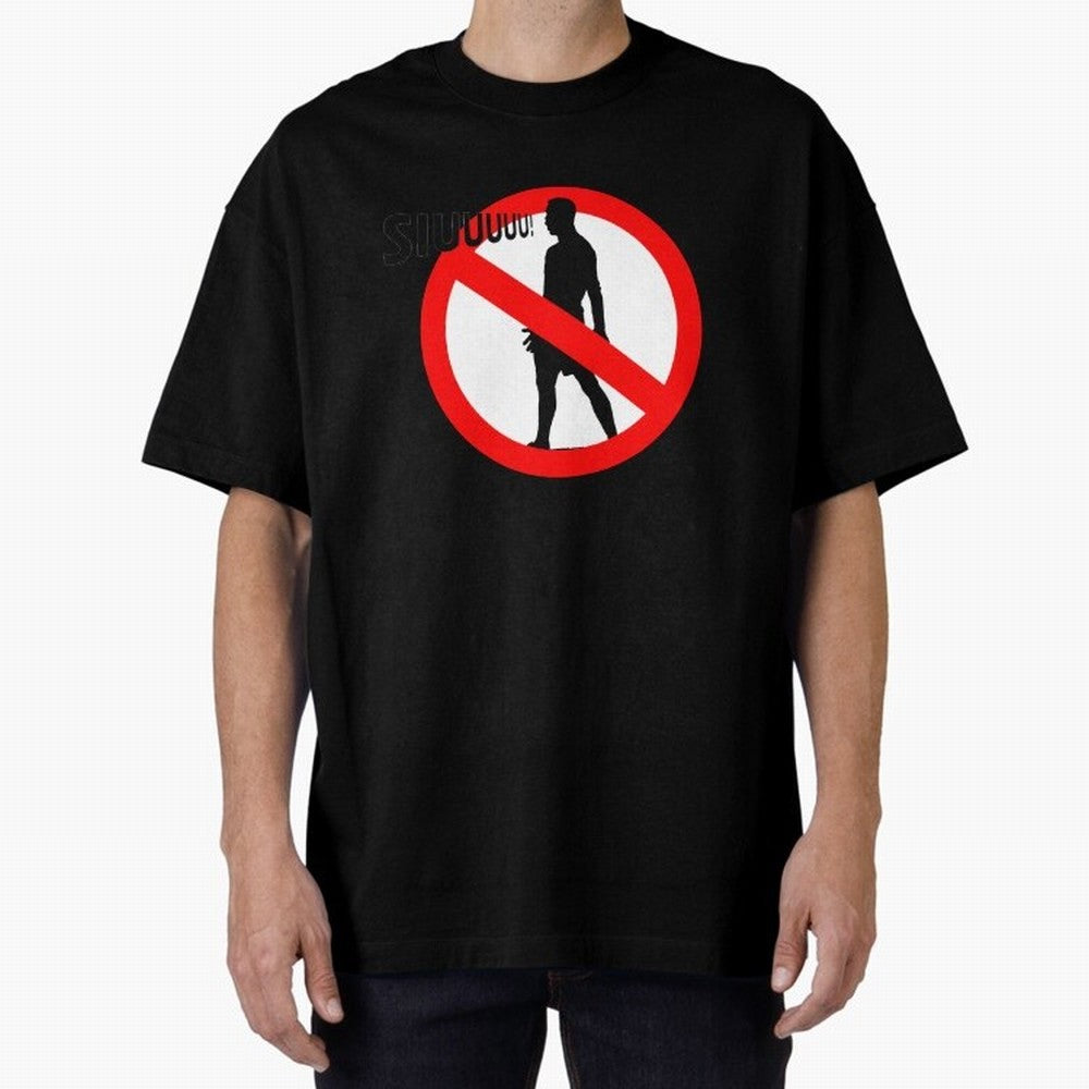 No Siiuuu Funny Soccer Meme Design Oversized T-Shirt Join the Countdown to Global Football Passion for FIFA World Cup 2026 USA Canada Mexico, Highlighting Cristiano Ronaldo, Haaland and CR7, England and Germany, Worldwide Fan Energy, Dramatic