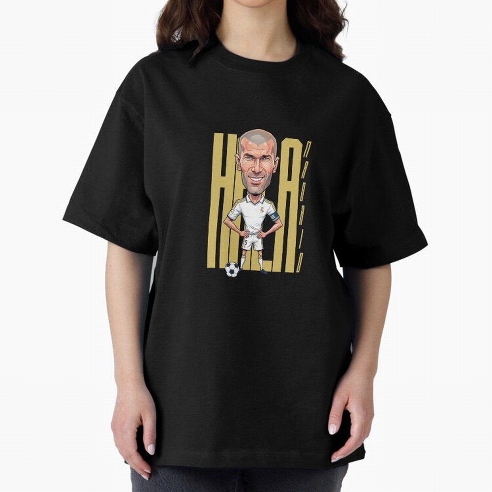 Caricature of Zin¨¦dine Zidane Hala Madrid Oversized T-Shirt Celebrate the Road through FIFA World Cup 2026 USA Canada Mexico Made for Messi and Cristiano Ronaldo, England, France and Netherlands Energy, Soccer Culture, Superstar Moments, National