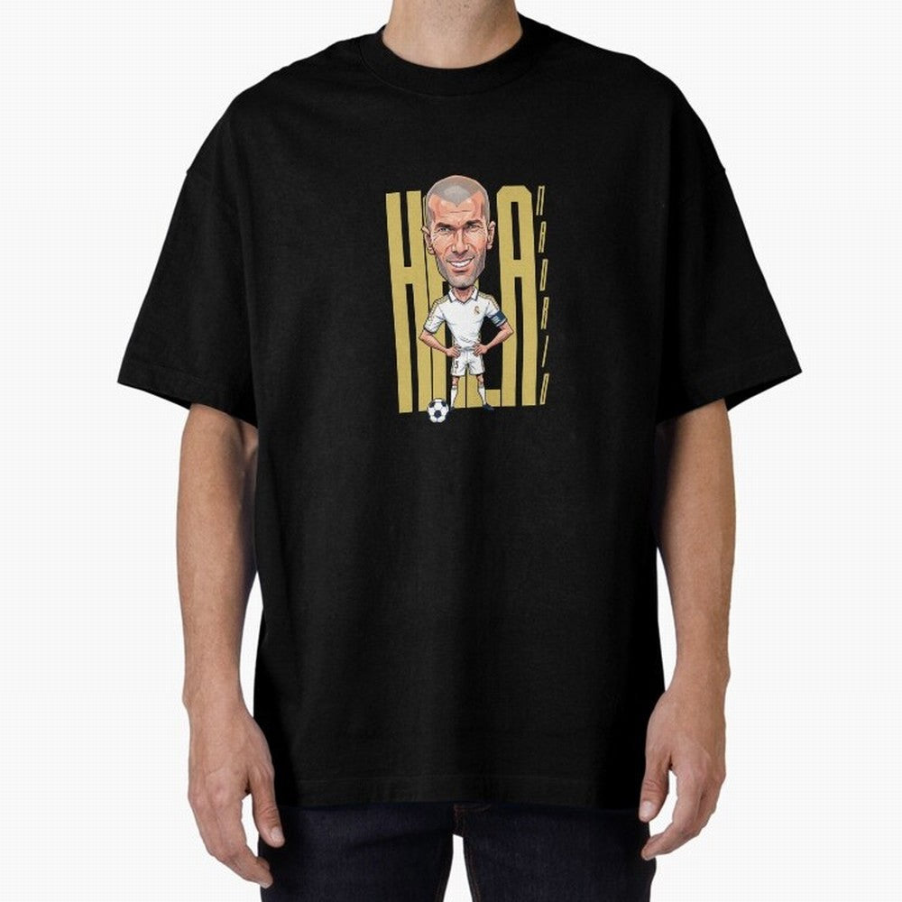 Caricature of Zin¨¦dine Zidane Hala Madrid Oversized T-Shirt Celebrate the Road through FIFA World Cup 2026 USA Canada Mexico Made for Messi and Cristiano Ronaldo, England, France and Netherlands Energy, Soccer Culture, Superstar Moments, National